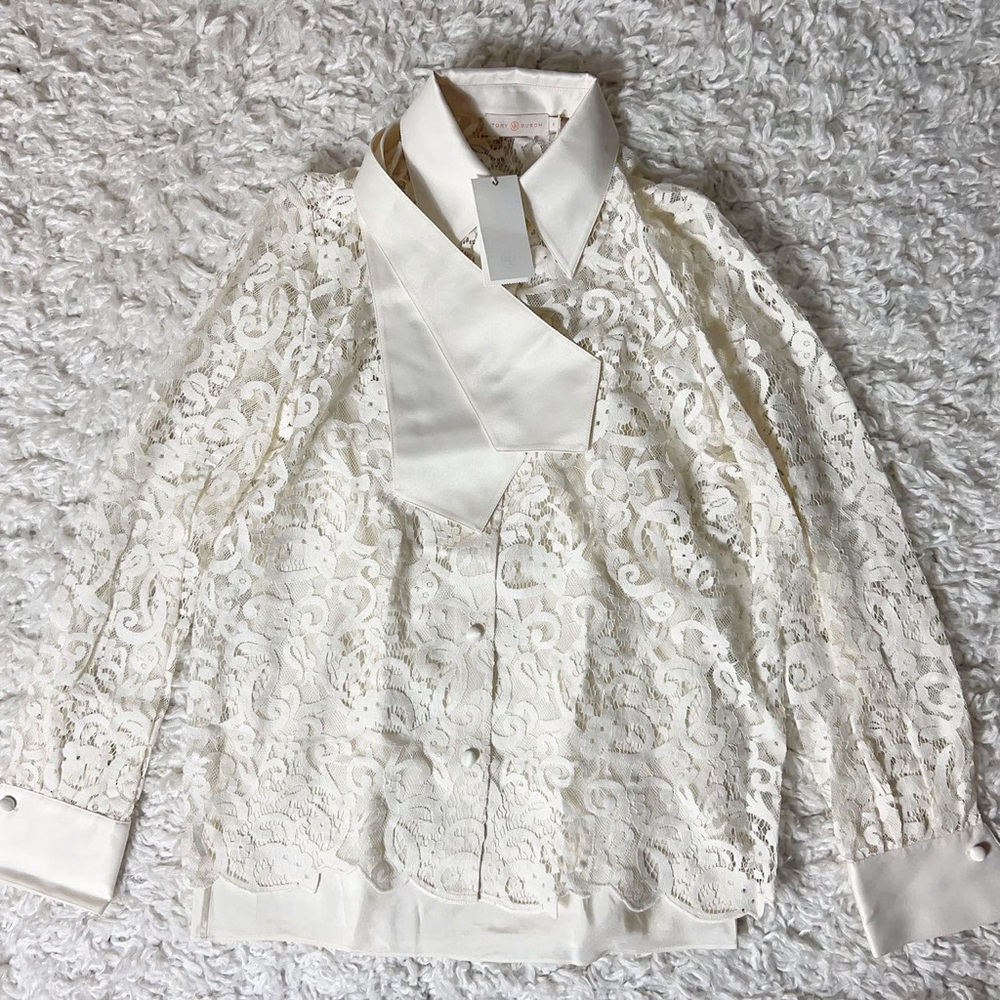 NWT $348 Tory Burch Rosie Lace Top Blouse - Picture 4 of 6